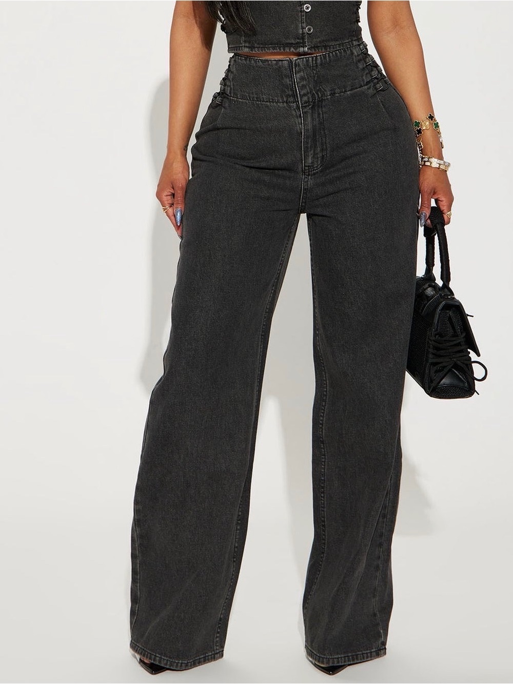 Fashion Nova High-Waist Wide Leg Jeans Sz 7